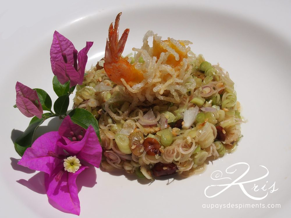 salade de citronnelle aux crevettes