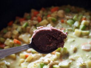 légumes pour l'omelette au curry