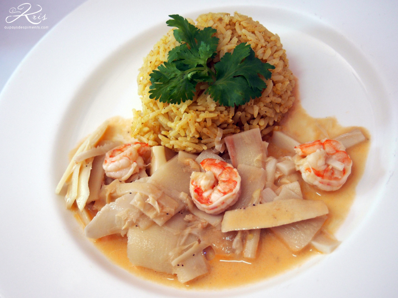 curry de cœur de palmier et crevettes