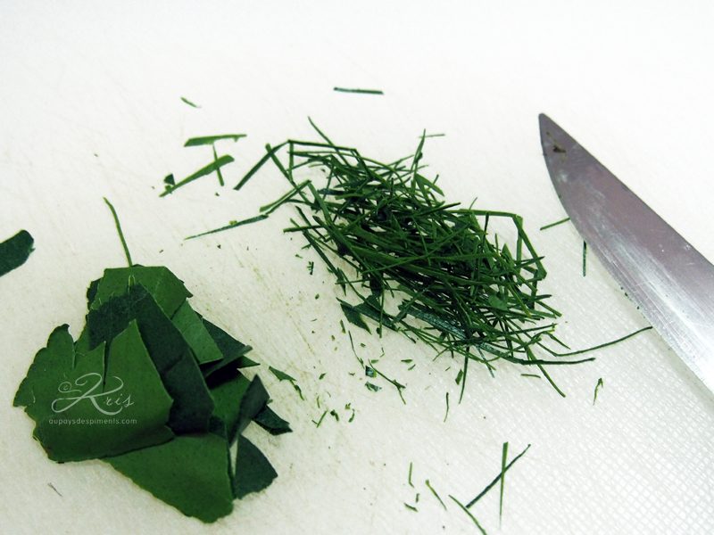 feuilles de combava ciselées