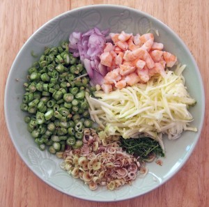 les ingrédients de la salade de riz thaï