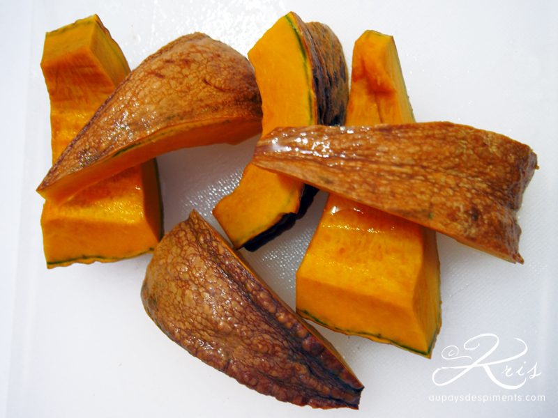 Courge caramélisée et lait de coco