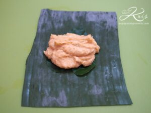 flan de poulet et crevettes au curry rouge