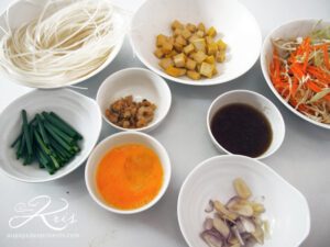 ingrédients pour le pad thai
