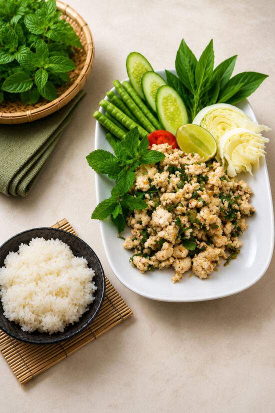 Recette savoureuse et authentique de laab de poulet comme en Thaïlande