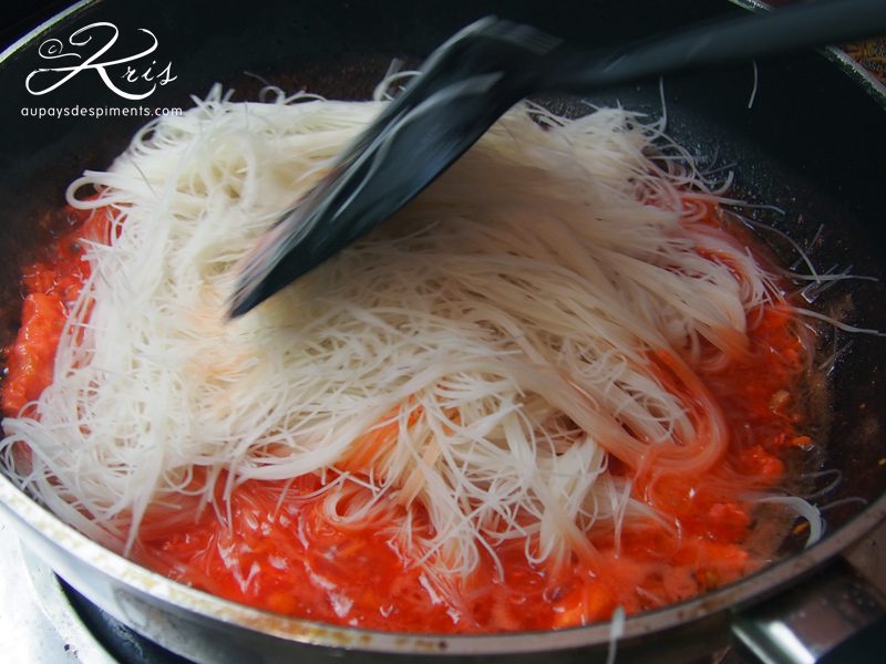 vermicelles de riz oranges