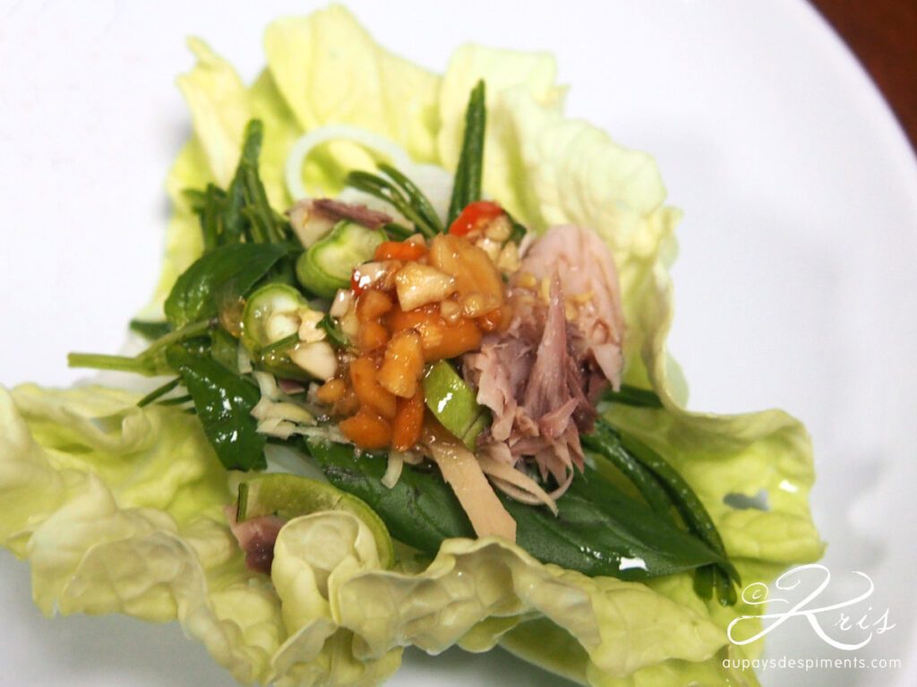 Miang de poisson grillé