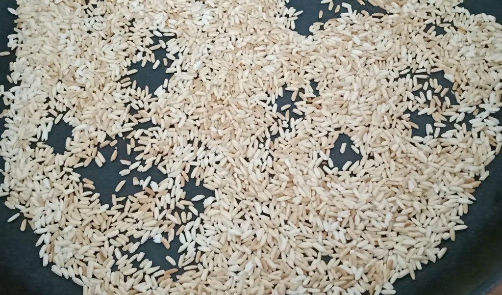 torréfaction du riz gluant