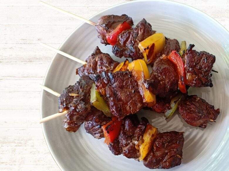 brochettes de boeuf avec marinade thaïe