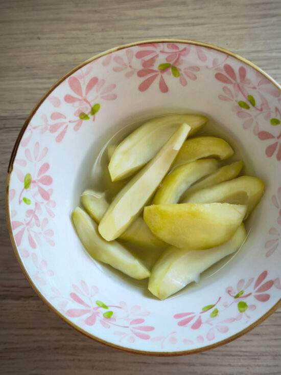 mangues vertes au sirop